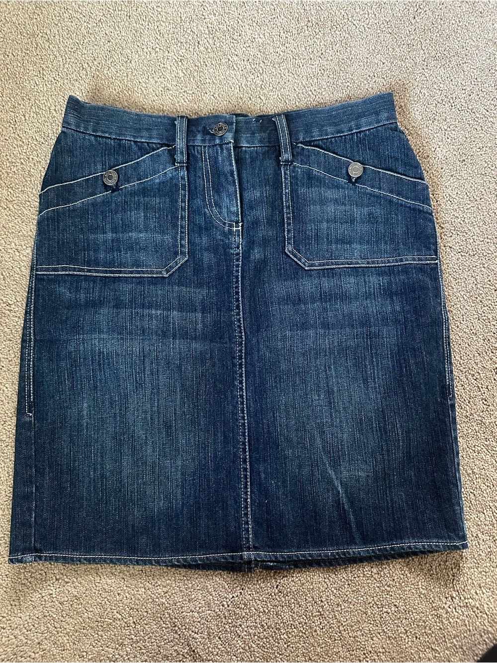 New York & Company Dark Blue Denim Pencil Skirt